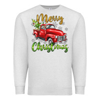 Oatmeal Heather Merry Christmas truck Premium Sweatshirt - texasbilliewilder