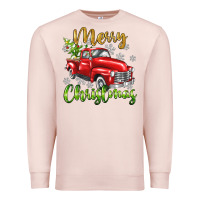 Pale Pink Merry Christmas truck Premium Sweatshirt - texasbilliewilder
