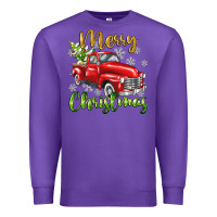 Purple Merry Christmas truck Premium Sweatshirt - texasbilliewilder