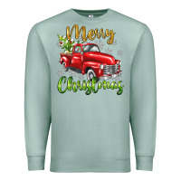 Seafoam Merry Christmas truck Premium Sweatshirt - texasbilliewilder