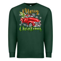 Sports Green Merry Christmas truck Premium Sweatshirt - texasbilliewilder