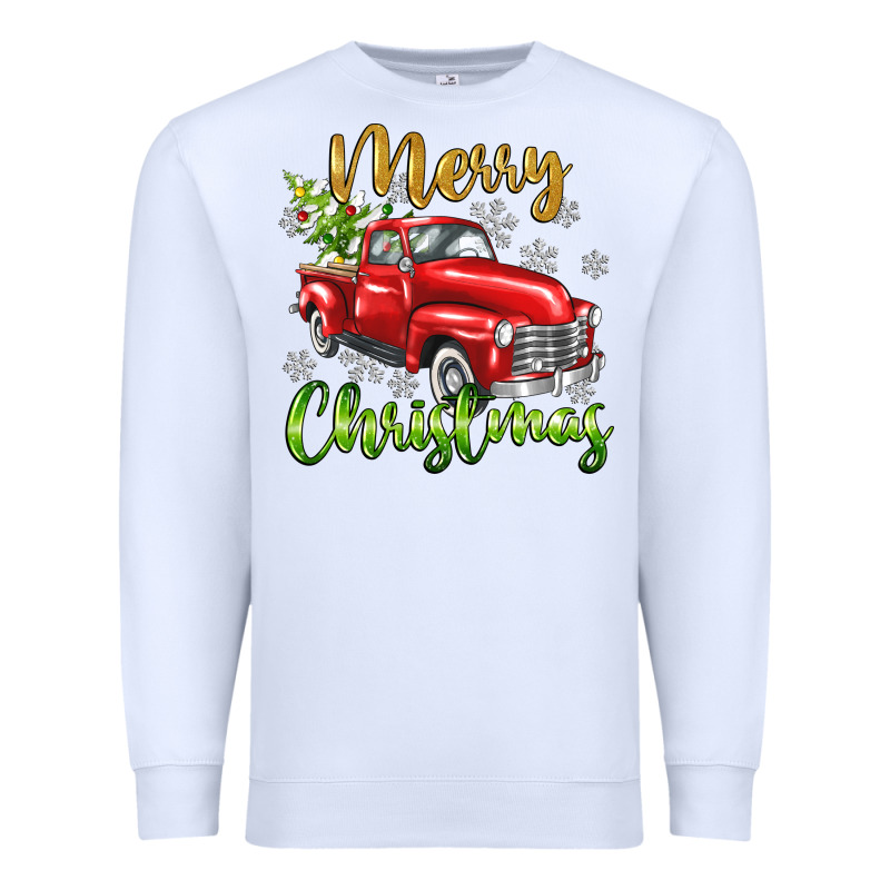 Merry Christmas Truck Premium Sweatshirt by texasbilliewilder | Teevron