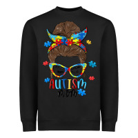 Messy Bun Autism Mom Heavyweight Sweatshirt | Teevron