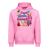Fuchsia Pink Cupid's Favorite Teacher Valentine's Day Frappe Urban Hoodie - FaDigitalArtStudio