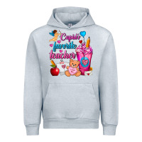 Heather Grey Cupid's Favorite Teacher Valentine's Day Frappe Urban Hoodie - FaDigitalArtStudio