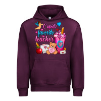 Mauve Wine Cupid's Favorite Teacher Valentine's Day Frappe Urban Hoodie - FaDigitalArtStudio
