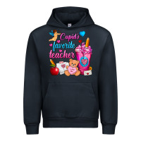 Navy Cupid's Favorite Teacher Valentine's Day Frappe Urban Hoodie - FaDigitalArtStudio