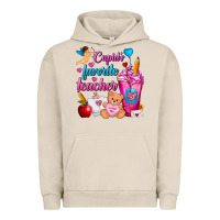 Cupid's Favorite Teacher Valentine's Day Frappe Urban Hoodie | Teevron