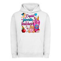 Pigment Lunar Rock Cupid's Favorite Teacher Valentine's Day Frappe Urban Hoodie - FaDigitalArtStudio