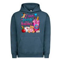 Pigment Midnight Navy Cupid's Favorite Teacher Valentine's Day Frappe Urban Hoodie - FaDigitalArtStudio