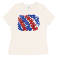 Bone Patriotic tie dye background Ladies Tee - CowGirlArtShop