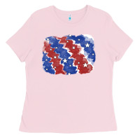 Bubblegum Pink Patriotic tie dye background Ladies Tee - CowGirlArtShop