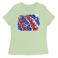 Matcha Patriotic tie dye background Ladies Tee - CowGirlArtShop