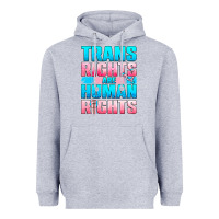 Heather Grey Trans rights are human rights Heavyweight Hoodie - NancyCooperArtShop