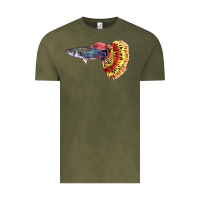 Vintage Olive Guppy Fish Vintage Tee - LillyAllenDesigns