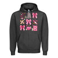 Charcoal Heather coquette bow nurse Zipper Hoodie - Artiststas