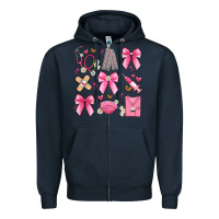 Navy coquette bow nurse Zipper Hoodie - Artiststas
