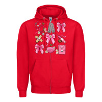 Red coquette bow nurse Zipper Hoodie - Artiststas