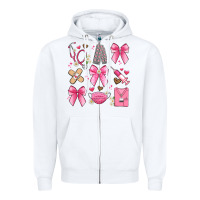 White coquette bow nurse Zipper Hoodie - Artiststas