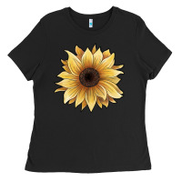 Black watercolor sunflower Ladies Tee - JahusDesignShop