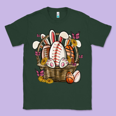 Easter Basket Sports Classic Tee Designed By Maliassmallbusiness