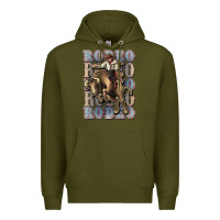Army Green Rodeo Cowboy bull western Premium Hoodie - HowdyJamesFarm