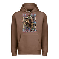 Chestnut Rodeo Cowboy bull western Premium Hoodie - HowdyJamesFarm