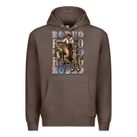 Coffee Rodeo Cowboy bull western Premium Hoodie - HowdyJamesFarm