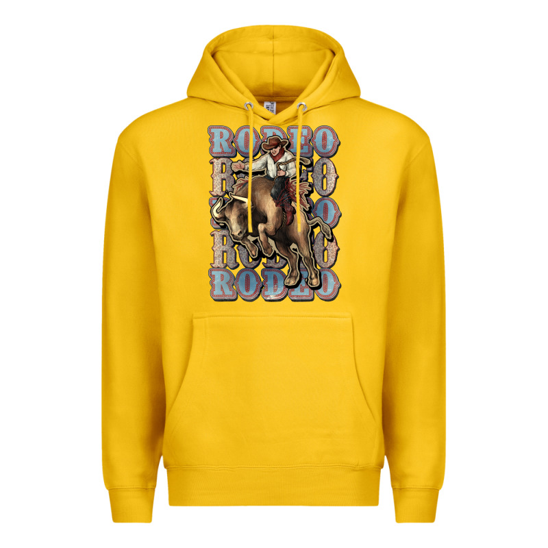 Rodeo Cowboy Bull Western Premium Hoodie by HowdyJamesFarm | Teevron
