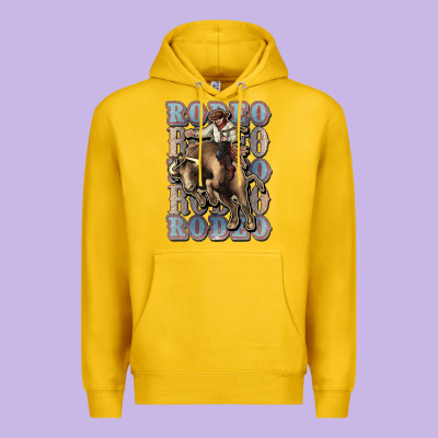 Rodeo Cowboy Bull Western Premium Hoodie Designed By Howdyjamesfarm