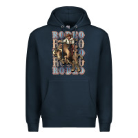 Navy Rodeo Cowboy bull western Premium Hoodie - HowdyJamesFarm
