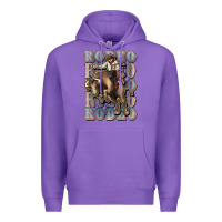 Purple Rodeo Cowboy bull western Premium Hoodie - HowdyJamesFarm