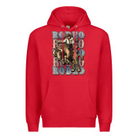 Red Rodeo Cowboy bull western Premium Hoodie - HowdyJamesFarm