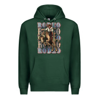 Sports Green Rodeo Cowboy bull western Premium Hoodie - HowdyJamesFarm