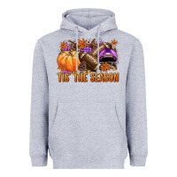 Heather Grey Tis' the season Football purple helmet Heavyweight Hoodie - NancyCooperArtShop