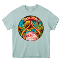Flamingos With Western Background Heavy Core Tee | Teevron