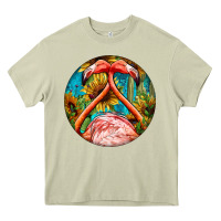 Mossy flamingos with western background Heavy Core Tee - BarkalooDesign