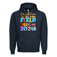 Navy im just here for field day 2024 Zipper Hoodie - Artiststas