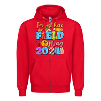 Red im just here for field day 2024 Zipper Hoodie - Artiststas