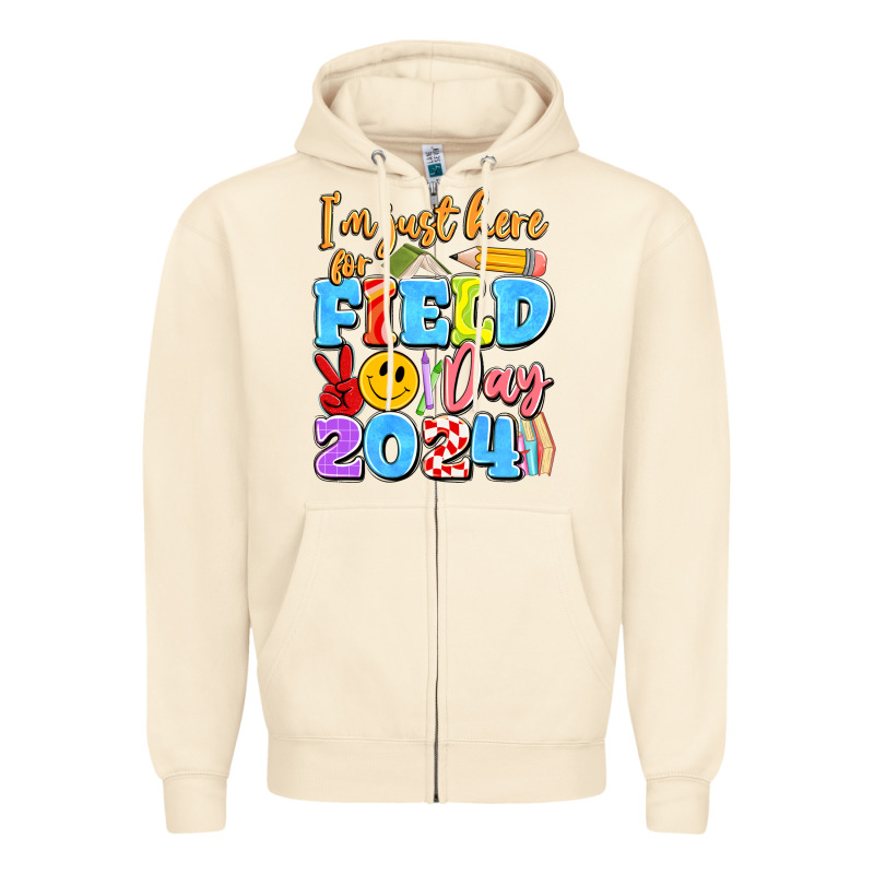Im Just Here For Field Day 2024 Zipper Hoodie by Artiststas | Teevron