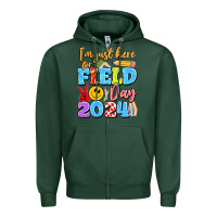Sports Green im just here for field day 2024 Zipper Hoodie - Artiststas