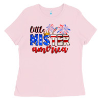 Bubblegum Pink little mister america Ladies Tee - Neo Western