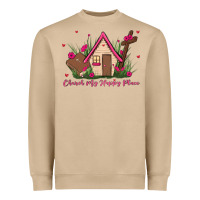 Mushroom church is my happy place Heavyweight Sweatshirt - MaliasSmallBusiness