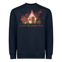 Navy church is my happy place Heavyweight Sweatshirt - MaliasSmallBusiness