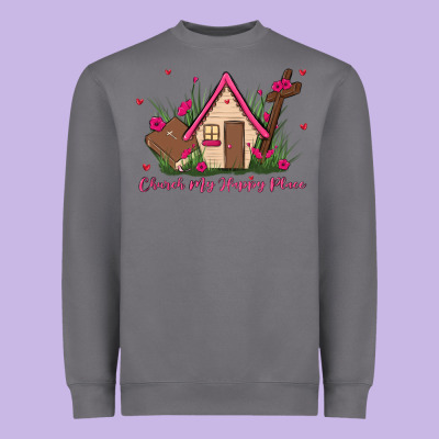 Church Is My Happy Place Heavyweight Sweatshirt Designed By Maliassmallbusiness
