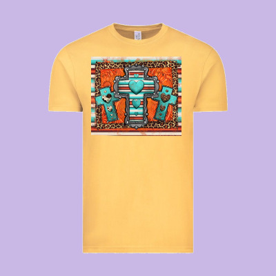 Turquoise Gemstone Crosses Vintage Tee Designed By Jasminsmagicworld