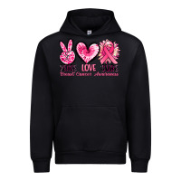 Black Peace love cure Breast Cancer Awareness Urban Hoodie - FaDigitalArtStudio