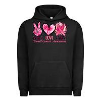 Pigment Black Peace love cure Breast Cancer Awareness Urban Hoodie - FaDigitalArtStudio