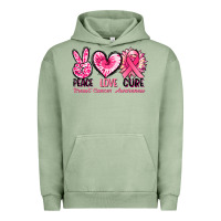 Pigment Oil Green Peace love cure Breast Cancer Awareness Urban Hoodie - FaDigitalArtStudio