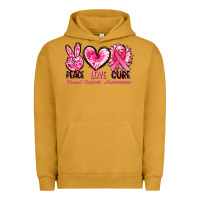 Pigment Peanut Butter Peace love cure Breast Cancer Awareness Urban Hoodie - FaDigitalArtStudio